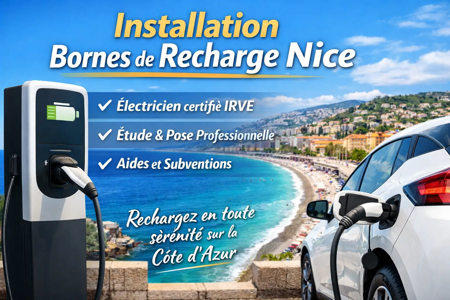 Installation bornes de recharge nice